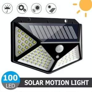 Luminária solar multifuncional para decoração de jardim externo, luz LED solar à prova d'água com sensor de movimento.