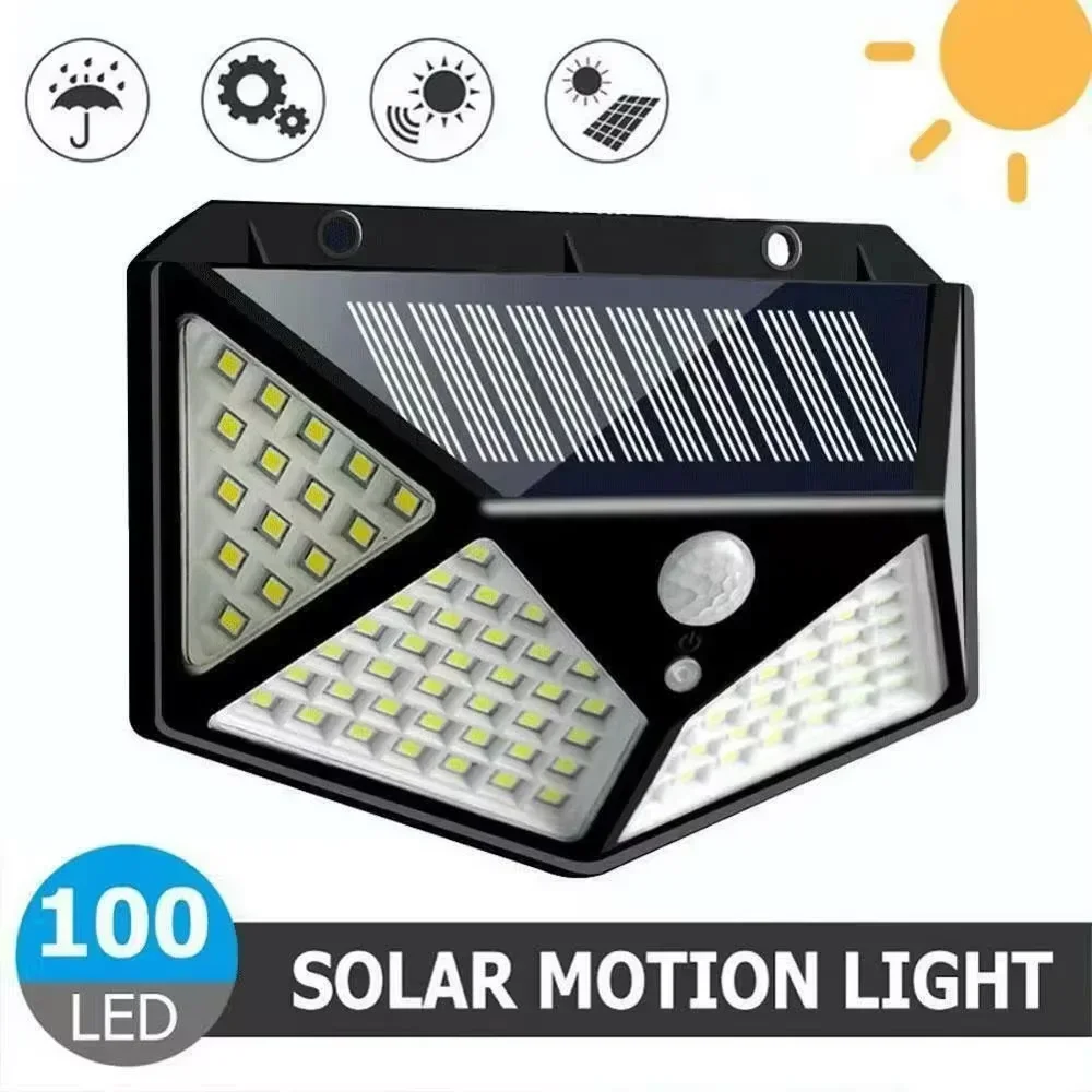Luminária solar multifuncional para decoração de jardim externo, luz LED solar à prova d’água com sensor de movimento.