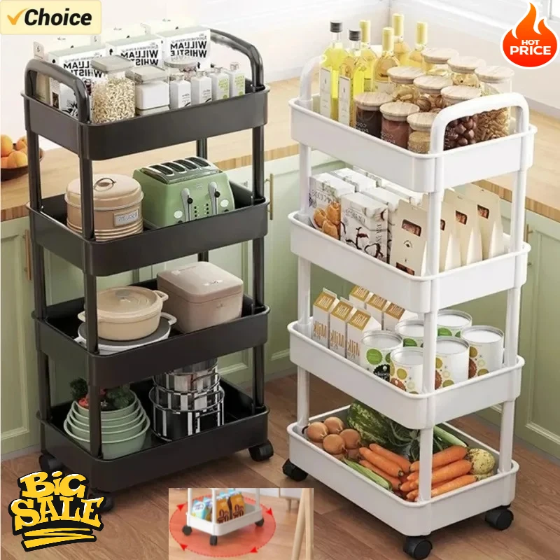 Prateleira de armazenamento multifuncional para cozinha, carrinho móvel, rack de armazenamento multicamadas de chão, para lanches, frutas e legumes